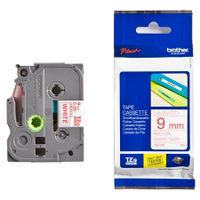brother tze-222 original p-touch label tape  9mm x 8m red on white