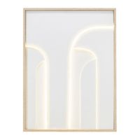 decoracion mural abstracta blanca iluminada en madera de alamo 75x100 cm