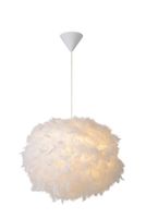 lampara colgante de plumas 1xe27 blanco