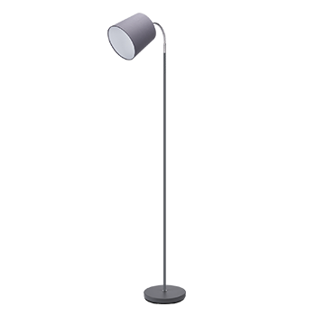 Aigostar Lampara de Pie con Interruptor de Pie, Casquillo E14 con Gris Pantalla, Lámpara Decorativa con Base Metálica, Moderna Vintage Lampara de Pie para Salon, Dormitorio, Leer, Estudio