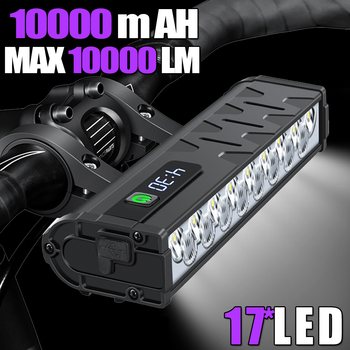 NEWBOLER-luz frontal para bicicleta, 10000 lúmenes, 10000mAh, linterna impermeable, carga USB, accesorios para lámpara de Ciclismo de Carretera MTB