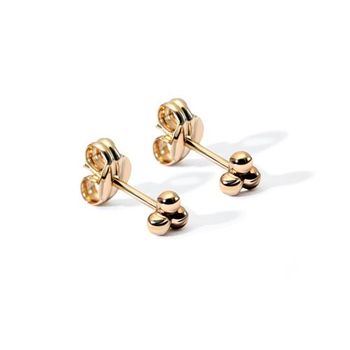 Pendientes de botón para mujer de oro amarillo de 9K con diseño de bola