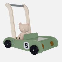 jabadabado green baby walker with teddy