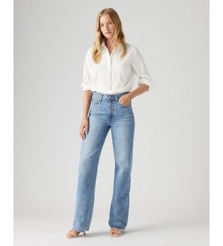 Levi's para mujer. A6081-0020 Jeans ribcage wide leg azul (30/32), Casual, Algodón, Denim