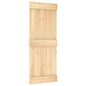 Puerta Narvik Natural 80 X 210 Cm Madera De Pino Sólido Vidaxl