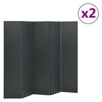 biombos divisores de 5 paneles 2 uds antracita acero 200x180 cm vidaxl