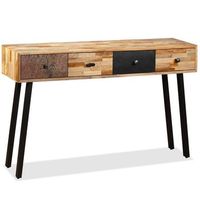 mesa consola  mesa de entrada  mesa auxiliar de teca maciza reciclada 120x30x76 cm