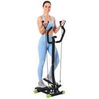 homcom maquina de step stepper fitness con manillar pantalla lcd cintas y pedales antideslizantes 40x40x118cm negro   aosom espana