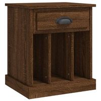 mesita de noche con cajon y 3 compartimentos 43 x 36 x 50 cm en madera contrachapada marron dec033772