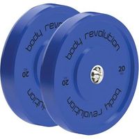 juego de 2 discos bumper olimpicos de 5kg body revolution - azul