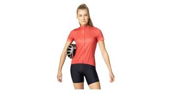 Maillot de manga corta con cremallera odlo essential para mujer rojo   rojo