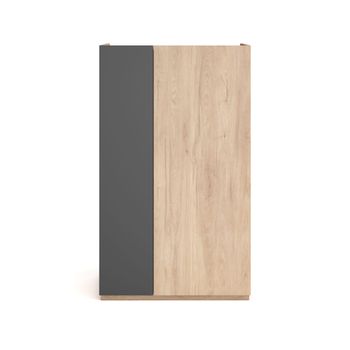 Zapatero de melamina roble claro puerta grafito 122x70x35 cm