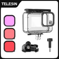 telesin 60m funda impermeable para gopro hero 13 12 11 10 9 cubierta de carcasa de submarinismo con filtro accesorios de camara de accion