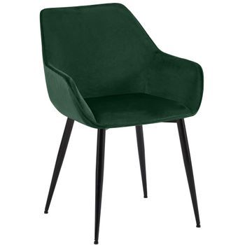 Silla De Comedor Vessa Terciopelo Verde 63x52x82 Cm Clp