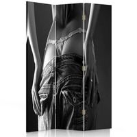 biombo black and white model - separador de ambientes cm 110x150 3 paneles