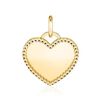 Colgante de plata 925 dorada con grabado de corazón