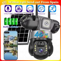 camaras solares 4g con 3 lentes control remoto por aplicacion camara ip cctv proteccion de seguridad para el hogar inteligente monitoreo de vigilancia ptz inalambrico de 360 camara impermeable