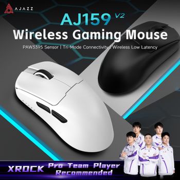Ratón con batería extraíble AJAZZ AJ159 V2 con 1 batería adicional, ratón para juegos PAW3311 Esports para oficina, juegos y campus