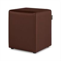puff cubo polipiel para exterior o interior marron 1 unidad