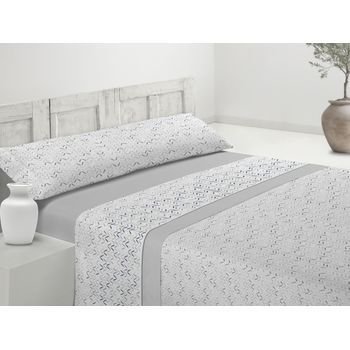 Juego De Sábanas Coralina Invierno Ten Gris Cama 150cm Donegal Collections