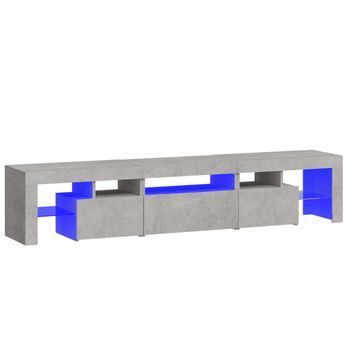Mueble De Tv Con Luces Led Gris Hormigón 200x36,5x40 Cm Vidaxl