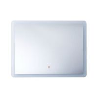 espejo de pared plateado con luz led rectangular 60 x 80 cm sistema anti vaho corroy