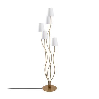 Lámpara De Pie Bonibon-13240 Blanco Oro Metal Tela 44x44x160 Cm