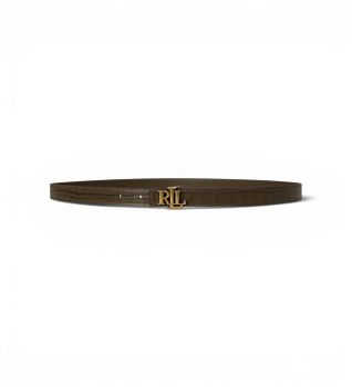 Lauren Ralph Lauren para mujer. 412P15764003 Cinturón de piel con hebilla LRL marrón (S), Casual