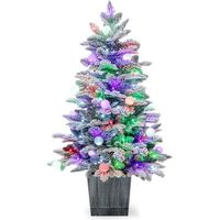 arbol de navidad nevado con luces 100 cm costway 80 luces led coloridas 20 luces globulares