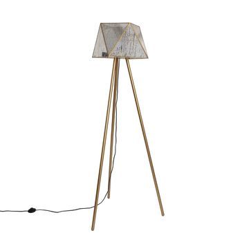Lámpara De Pie Metal Cristal Mattina Iluzzia Dorado