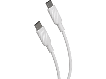 Cable USB-C - Muvit for Change, De a USB-C, 3A, 3m, 60W, Blanco