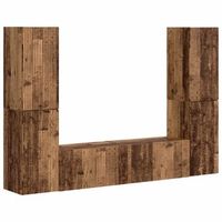 conjunto de mueble de tv 6 uds  mueble de salon  gabinete de tv madera envejecida