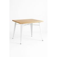 mesa torix cuadrada madera natural 70 cm de madera 746767 cm - blanco