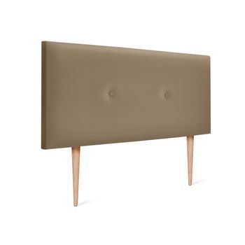 Cabecero De Polipiel Liso Con Botones 105x105cm Con Patas Camas 105 - Marrón Claro