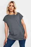 yours camiseta algodon gris manga sisa mujer curvy y tallas grandes yours