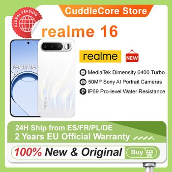 realme 16 5G Smartphone Versión Europea 2026 Nuevo, Batería Titan de 6550 mAh, Carga Rápida de 45W, IP69