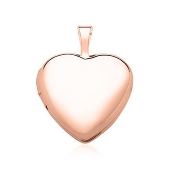 Medallón de oro rosa de 14 quilates con corazón grabado