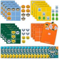 set de 16 juegos de tres en raya con disenos de animales para detalles de cumpleanos bonnyco