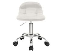 silla de oficina giratoria 31x38 cm - estilo moderno con ruedas - blanco crema