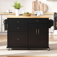 isla de cocina con ruedas mesa extensible almacenaje y encimera de 40 kg