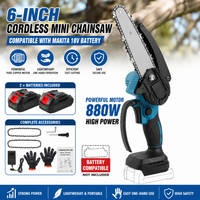 mini motosierra inalambrica de 6 pulgadas sierra de podar portatil con 2 baterias compatible con bateria makita de 18v