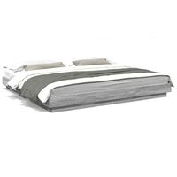 cama matrimonial  cama para adultos  estructura cama con luces led madera gris sonoma 180x200 cm