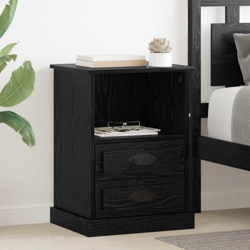 Mesitas De Noche 2 Uds - Dormitorio - Madera De Ingeniería - Roble Negro (36x43x60cm)