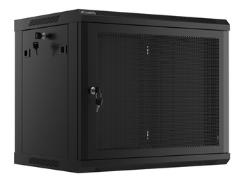 ARMARIO LANBERG 9U 600X450 CON PUERTA PERFORADA RACK 19 H-60 KG NEGRO FLAT PACK