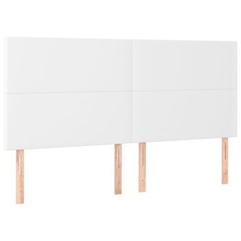 Cabeceros 4 Unidades De Cuero Sintético Blanco 80x5x78/88 Cm