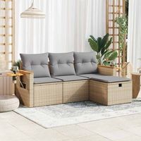 juego de sofas jardin con cojines 4 uds  juego de muebles de jardin ratan sintetico beige cfw94244