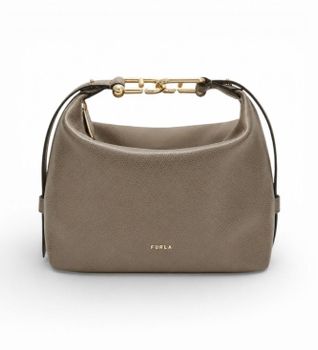 Furla para mujer. WE00877-A.0023 Bolso de Piel Tonie de hombro gris, marrón (OSFA), Casual, Clásico