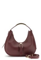 mini bolso efecto piel lisa con ribetes bordeaux taglia unica