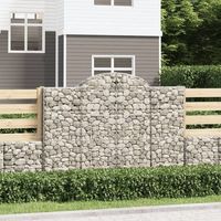 cestas de gaviones 3 piezas  gavion para piedras  gavion decorativo forma de arco hierro 200x50x140160 cm cfw265706