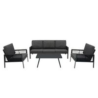conjunto para exteriores de aluminio 5 plazas 4 piezas - gris antracita  funda